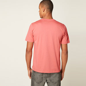 Coral Pink Essential Crew Neck T-Shirt