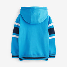 Load image into Gallery viewer, Blue Colour Block Zip Through Hoodie (3-12yrs)
