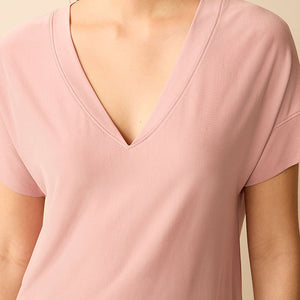 Blush Pink Modal Rich Premium V-Neck T-Shirt