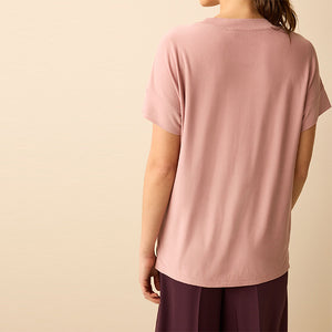 Blush Pink Modal Rich Premium V-Neck T-Shirt