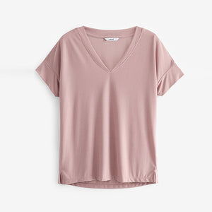 Blush Pink Modal Rich Premium V-Neck T-Shirt