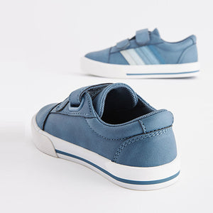 Blue Rainbow Stripe Strap Touch Fastening Shoes (Younger Boys)