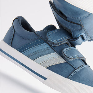 Blue Rainbow Stripe Strap Touch Fastening Shoes (Younger Boys)