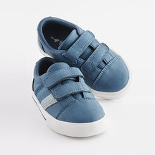 Load image into Gallery viewer, Blue Rainbow Stripe Strap Touch Fastening Shoes (Younger Boys)
