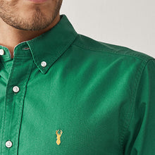 Load image into Gallery viewer, Green Regular Fit Long Sleeve Oxford Shirt
