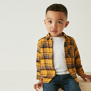 Yellow Long Sleeve Check Shirt (3mths-6yrs)