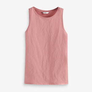 Dusty Pink Sleeveless Woven Mix Vest