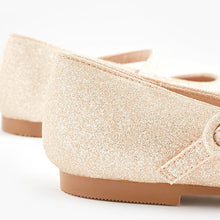 Load image into Gallery viewer, Champagne Gold Glitter Standard Fit (F) Mary Jane Occasion Shoes
