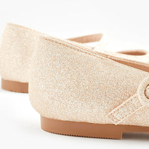 Champagne Gold Glitter Standard Fit (F) Mary Jane Occasion Shoes