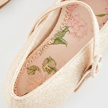 Load image into Gallery viewer, Champagne Gold Glitter Standard Fit (F) Mary Jane Occasion Shoes
