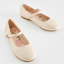 Load image into Gallery viewer, Champagne Gold Glitter Standard Fit (F) Mary Jane Occasion Shoes
