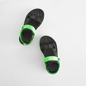 Lime Green Touch Fastening Strap Trekker Sandals