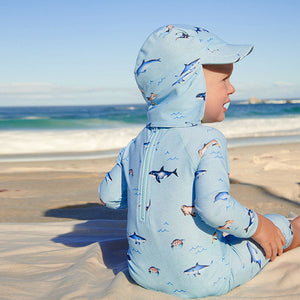 Blue Sea Animals Sunsafe 2pc Swimsuit & Hat (3mths-5yrs)