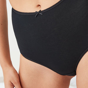 Black Full Brief Cotton Rich Knickers 4 Pack