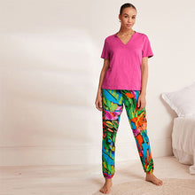 Load image into Gallery viewer, Purple Floral Orchid Cotton Pyjamas
