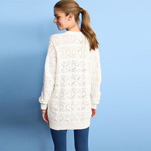 Load image into Gallery viewer, Ecru White Stitch Detail Cardigan
