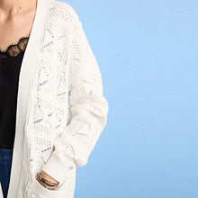 Load image into Gallery viewer, Ecru White Stitch Detail Cardigan
