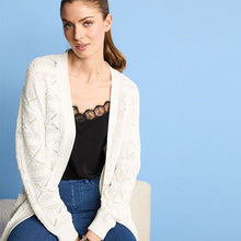 Load image into Gallery viewer, Ecru White Stitch Detail Cardigan
