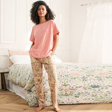 Load image into Gallery viewer, Morris &amp; Co Pink Floral Cotton Short Sleeve Pyjamas
