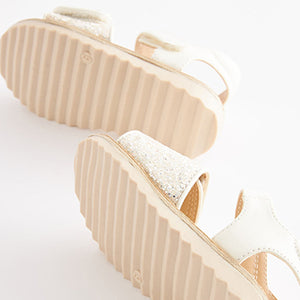 White Glitter Sandals (Younger Girls)