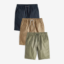 Load image into Gallery viewer, Khaki Green/Tan Brown Pull-On Shorts 3 Pack (3-12yrs)
