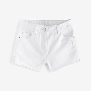 White Frayed Edge Shorts (3-12yrs)