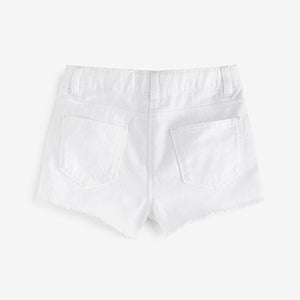 White Frayed Edge Shorts (3-12yrs)