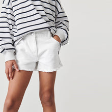 Load image into Gallery viewer, White Frayed Edge Shorts (3-12yrs)
