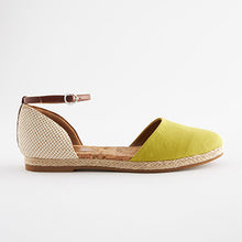 Load image into Gallery viewer, Lime Green Closed Toe Ankle Strap Espadrille Shoes
