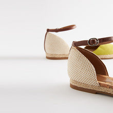 Load image into Gallery viewer, Lime Green Closed Toe Ankle Strap Espadrille Shoes
