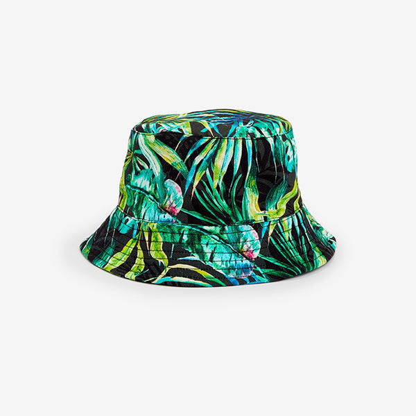 Green Palm Printed Bucket Hat (1-13yrs)