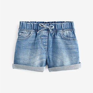 Denim Dark Blue Elasticated Waist Shorts (3mths-6yrs)