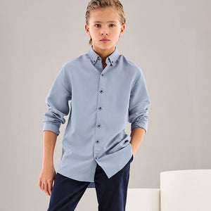 Blue Soft Touch Smart Long Sleeve Shirt (3-12yrs)