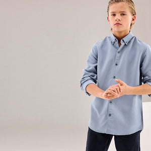 Blue Soft Touch Smart Long Sleeve Shirt (3-12yrs)