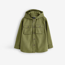 Load image into Gallery viewer, Khaki Green Hooded Overshirt (3-12yrs)
