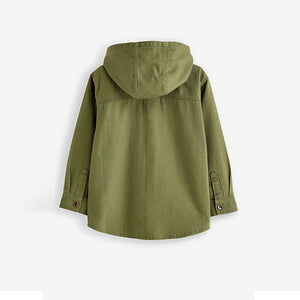 Khaki Green Hooded Overshirt (3-12yrs)