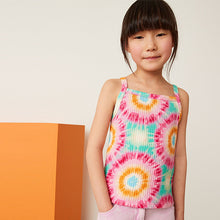 Load image into Gallery viewer, Pink Tie Dye Strappy Rib Vest (3-12yrs)
