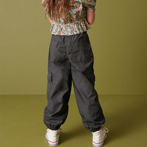 Charcoal Parachute Cargo Cuffed Trousers (3-12yrs)