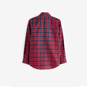 Red/Navy Blue Check Long Sleeve Oxford Shirt (3-12yrs)