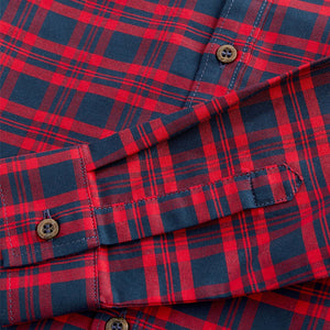 Red/Navy Blue Check Long Sleeve Oxford Shirt (3-12yrs)