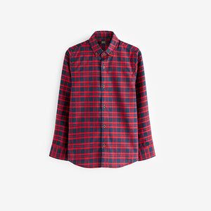 Red/Navy Blue Check Long Sleeve Oxford Shirt (3-12yrs)