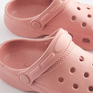 Rose Pink Clogs With Ankle Strap (Older Girls)