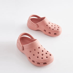 Rose Pink Clogs With Ankle Strap (Older Girls)