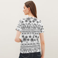 Load image into Gallery viewer, Monochrome Print Relaxed Fit Short Sleeve T-Shirt
