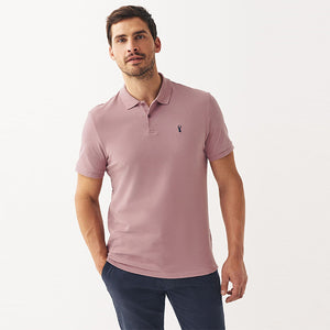 Dusky Pink Regular Fit Pique Polo Shirt