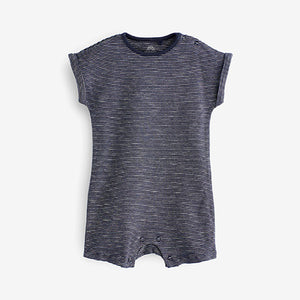 Navy Blue Star Print Baby Rompers 4 Pack (0mth-2yrs)