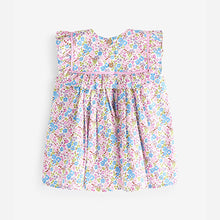 Load image into Gallery viewer, Pink/Blue Ditsy Frill Detail Dress (3mths-6yrs)
