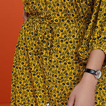 Load image into Gallery viewer, Ochre Yellow Long Sleeve Slinky Mini Dress
