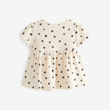 Load image into Gallery viewer, Cream/Black spot Cotton T-Shirt (3mths-6yrs)
