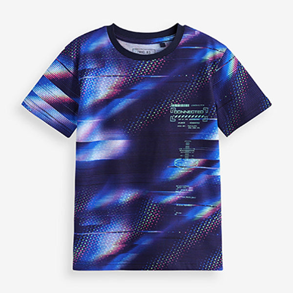 Blue All-Over Print Short Sleeve T-Shirt (3-12yrs)